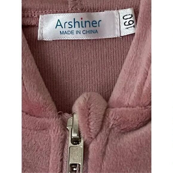 S2 Velour Blush Pink Full Zip Hoodie Size‎ Medium - Picture 4 of 6